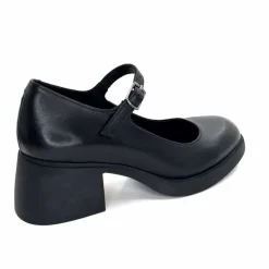 Elégant|Basic<marcha / m.moustafa Babies à Talon Ivoire Snj 2008 Cuir Noir