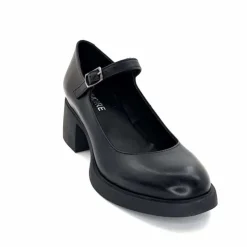 Elégant|Basic<marcha / m.moustafa Babies à Talon Ivoire Snj 2008 Cuir Noir