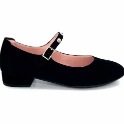 Féminin|Elégant<Sabrinas Ballerines à Bride Réglable 23052 Daim Noir