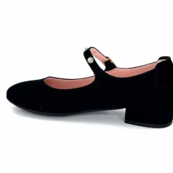 Féminin|Elégant<Sabrinas Ballerines à Bride Réglable 23052 Daim Noir
