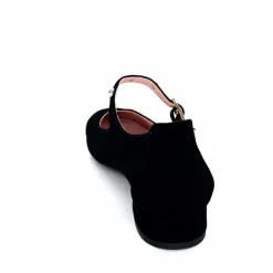 Féminin|Elégant<Sabrinas Ballerines à Bride Réglable 23052 Daim Noir