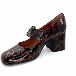 Talon|Animalier<Ivoire0331 Ballerines à Talon Ivoire 5126 Z Cuir Vernis Léo Léopard