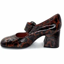 Talon|Animalier<Ivoire0331 Ballerines à Talon Ivoire 5126 Z Cuir Vernis Léo Léopard