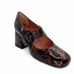 Talon|Animalier<Ivoire0331 Ballerines à Talon Ivoire 5126 Z Cuir Vernis Léo Léopard