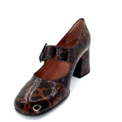 Talon|Animalier<Ivoire0331 Ballerines à Talon Ivoire 5126 Z Cuir Vernis Léo Léopard