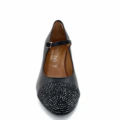 Talon|Féminin<martinat t Ballerines à Talon Ivoire 2204 Cuir Noir