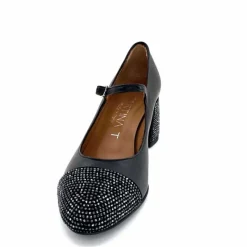 Talon|Féminin<martinat t Ballerines à Talon Ivoire 2204 Cuir Noir