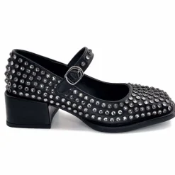 Talon|Bijoux<noa harmon Ballerines à Talon 9843-06 Cuir Diamants Noir
