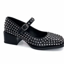 Talon|Bijoux<noa harmon Ballerines à Talon 9843-06 Cuir Diamants Noir
