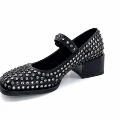 Talon|Bijoux<noa harmon Ballerines à Talon 9843-06 Cuir Diamants Noir