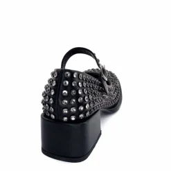 Talon|Bijoux<noa harmon Ballerines à Talon 9843-06 Cuir Diamants Noir