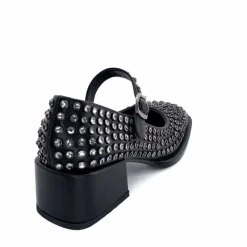Talon|Bijoux<noa harmon Ballerines à Talon 9843-06 Cuir Diamants Noir