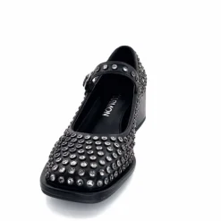 Talon|Bijoux<noa harmon Ballerines à Talon 9843-06 Cuir Diamants Noir