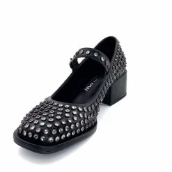 Talon|Bijoux<noa harmon Ballerines à Talon 9843-06 Cuir Diamants Noir