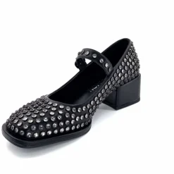Talon|Bijoux<noa harmon Ballerines à Talon 9843-06 Cuir Diamants Noir