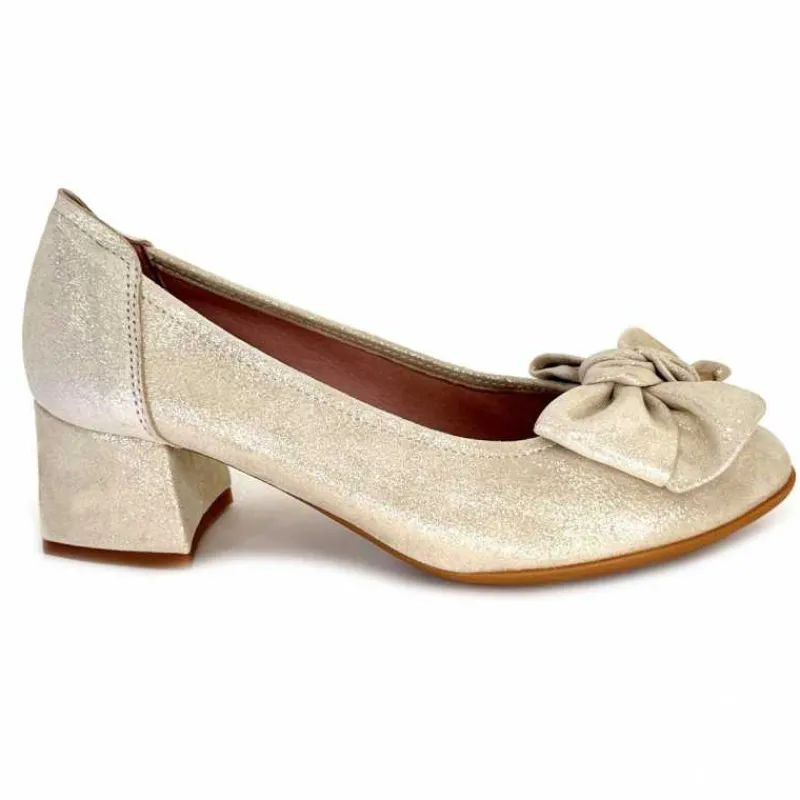 Basic|Ballerines<Sabrinas Ballerines à Talons 95103 Daim Doré Beige