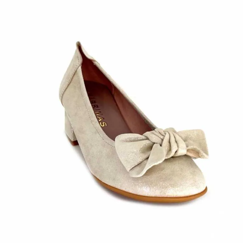 Basic|Ballerines<Sabrinas Ballerines à Talons 95103 Daim Doré Beige