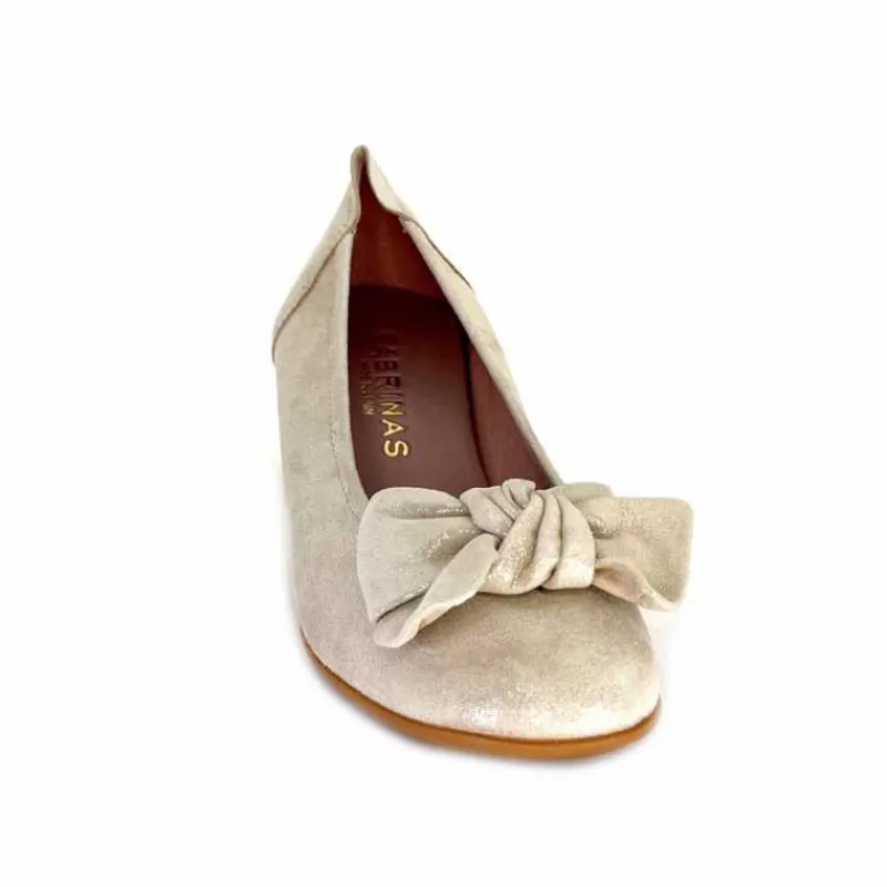 Basic|Ballerines<Sabrinas Ballerines à Talons 95103 Daim Doré Beige