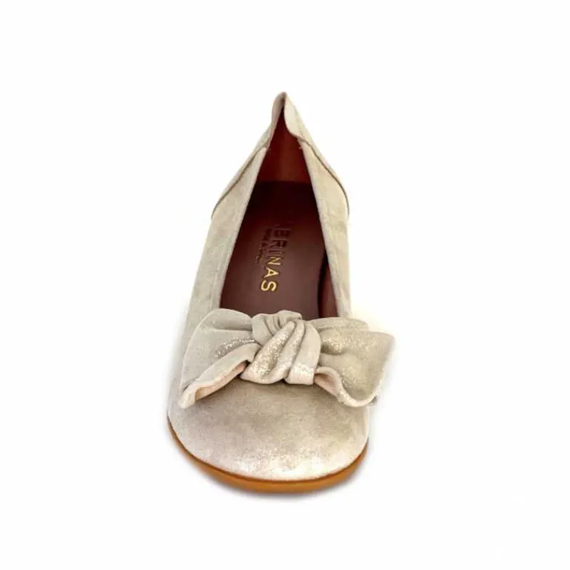 Basic|Ballerines<Sabrinas Ballerines à Talons 95103 Daim Doré Beige