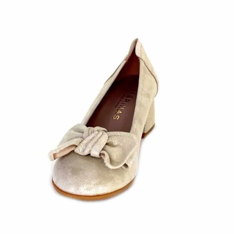 Basic|Ballerines<Sabrinas Ballerines à Talons 95103 Daim Doré Beige