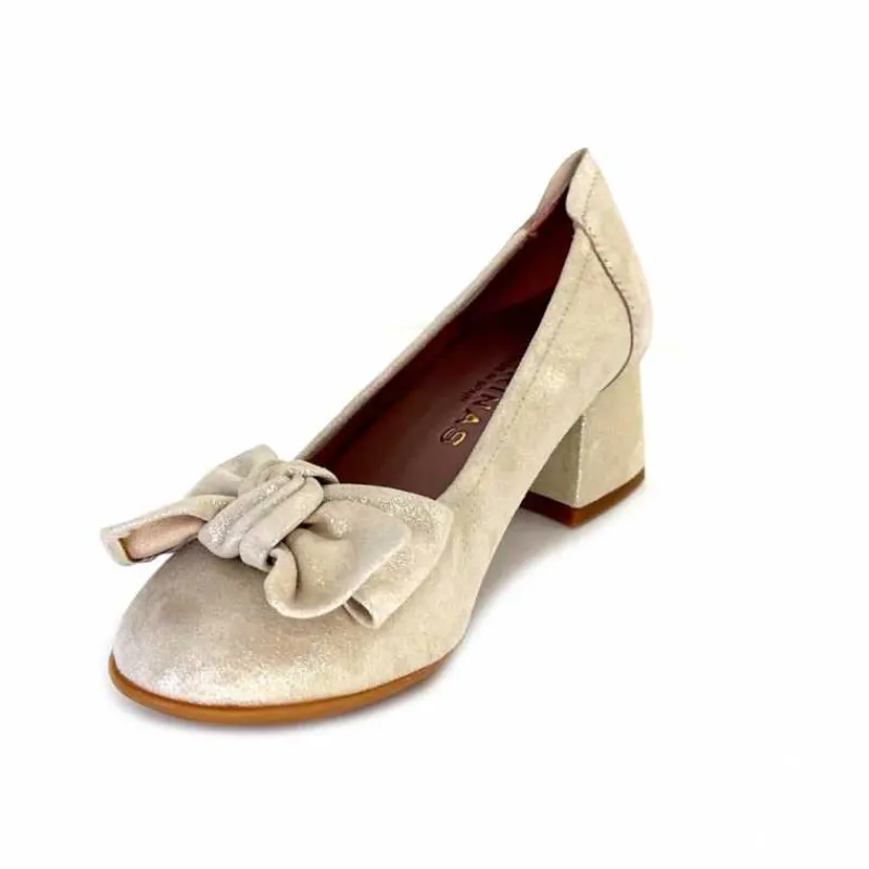 Basic|Ballerines<Sabrinas Ballerines à Talons 95103 Daim Doré Beige