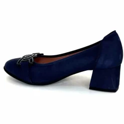 Basic|Ballerines<Sabrinas Ballerines à Talons 95101 Cuir Bleu Marine