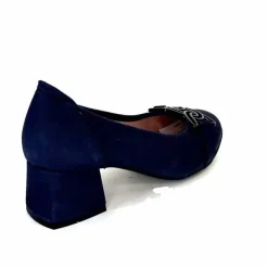 Basic|Ballerines<Sabrinas Ballerines à Talons 95101 Cuir Bleu Marine