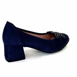 Basic|Ballerines<Sabrinas Ballerines à Talons 95101 Cuir Bleu Marine