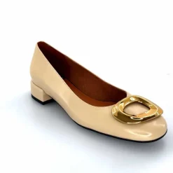 Elégant|Bijoux<angel alarcon Ballerines 24514 Cuir Glacé Beige
