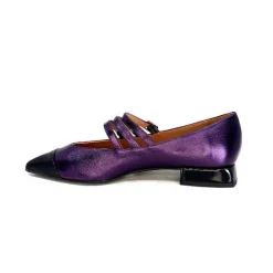 Fantaisie|Ballerines<Dansi Ballerines 5702 Cuir Métal Violet Fushia