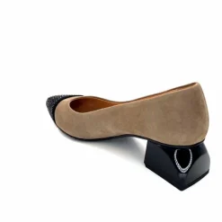 Elégant|Ballerines<Dansi Ballerines 6963 Daim Noir &amp; Strass Taupe