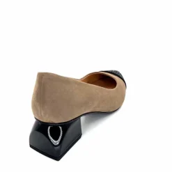 Elégant|Ballerines<Dansi Ballerines 6963 Daim Noir &amp; Strass Taupe