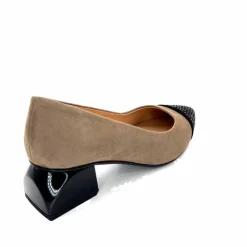 Elégant|Ballerines<Dansi Ballerines 6963 Daim Noir &amp; Strass Taupe