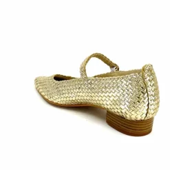 Féminin|Ballerines<Ivoire0303 Ballerines Ivoire 24776 Cuir Tressé Or