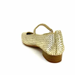 Féminin|Ballerines<Ivoire0303 Ballerines Ivoire 24776 Cuir Tressé Or