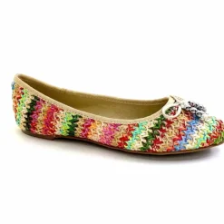 Fantaisie|Ballerines<Ivoire0317a Ballerines Ivoire 2201023 Raffia Multicolore
