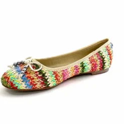 Fantaisie|Ballerines<Ivoire0317a Ballerines Ivoire 2201023 Raffia Multicolore