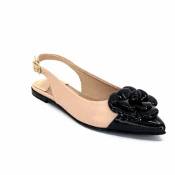 Féminin|Ballerines<398-ivoire Ballerines Ivoire M23099 Cuir Noir Beige