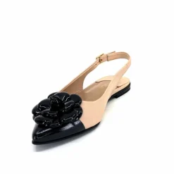 Féminin|Ballerines<398-ivoire Ballerines Ivoire M23099 Cuir Noir Beige