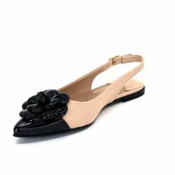 Féminin|Ballerines<398-ivoire Ballerines Ivoire M23099 Cuir Noir Beige