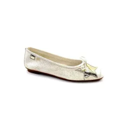 Basic|Ballerines<Requin Ballerines Reqins Hello Cuir Doré Blanc