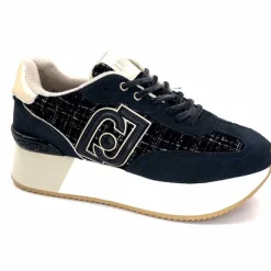 Sport Chic|Décontracté<Liu.Jo Baskets à Plateforme Bf4037 Daim Off Black MarineNoir