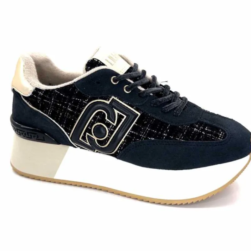 Sport Chic|Décontracté<Liu.Jo Baskets à Plateforme Bf4037 Daim Off Black MarineNoir