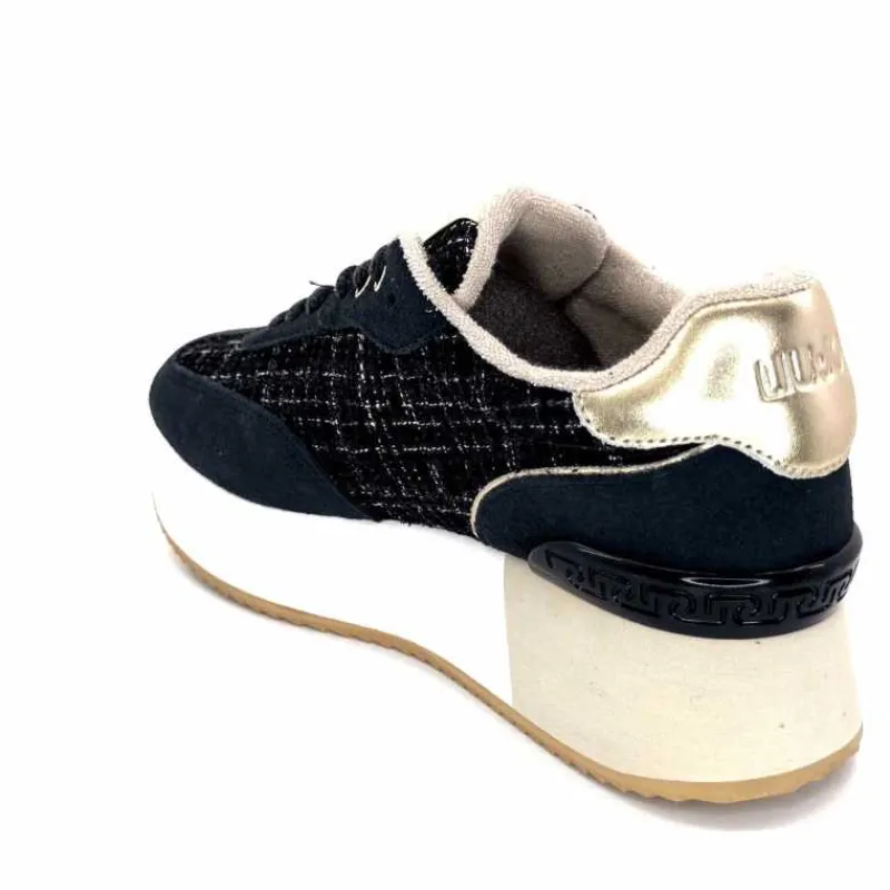 Sport Chic|Décontracté<Liu.Jo Baskets à Plateforme Bf4037 Daim Off Black MarineNoir