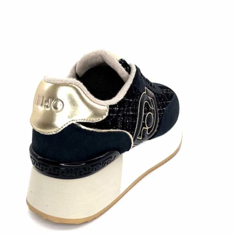 Sport Chic|Décontracté<Liu.Jo Baskets à Plateforme Bf4037 Daim Off Black MarineNoir