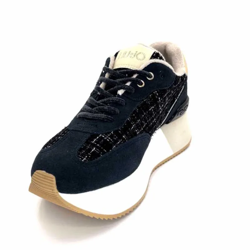 Sport Chic|Décontracté<Liu.Jo Baskets à Plateforme Bf4037 Daim Off Black MarineNoir