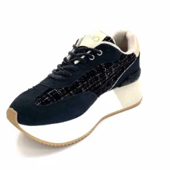 Sport Chic|Décontracté<Liu.Jo Baskets à Plateforme Bf4037 Daim Off Black MarineNoir