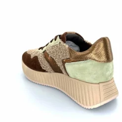 Sport Chic|Baskets<Softwaves Baskets à Plateforme 8.95.05/002 Daim Vert Marron