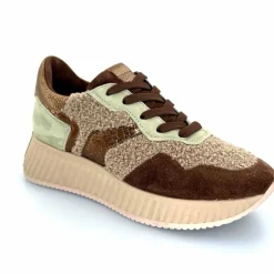 Sport Chic|Baskets<Softwaves Baskets à Plateforme 8.95.05/002 Daim Vert Marron
