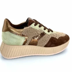 Sport Chic|Baskets<Softwaves Baskets à Plateforme 8.95.05/002 Daim Vert Marron